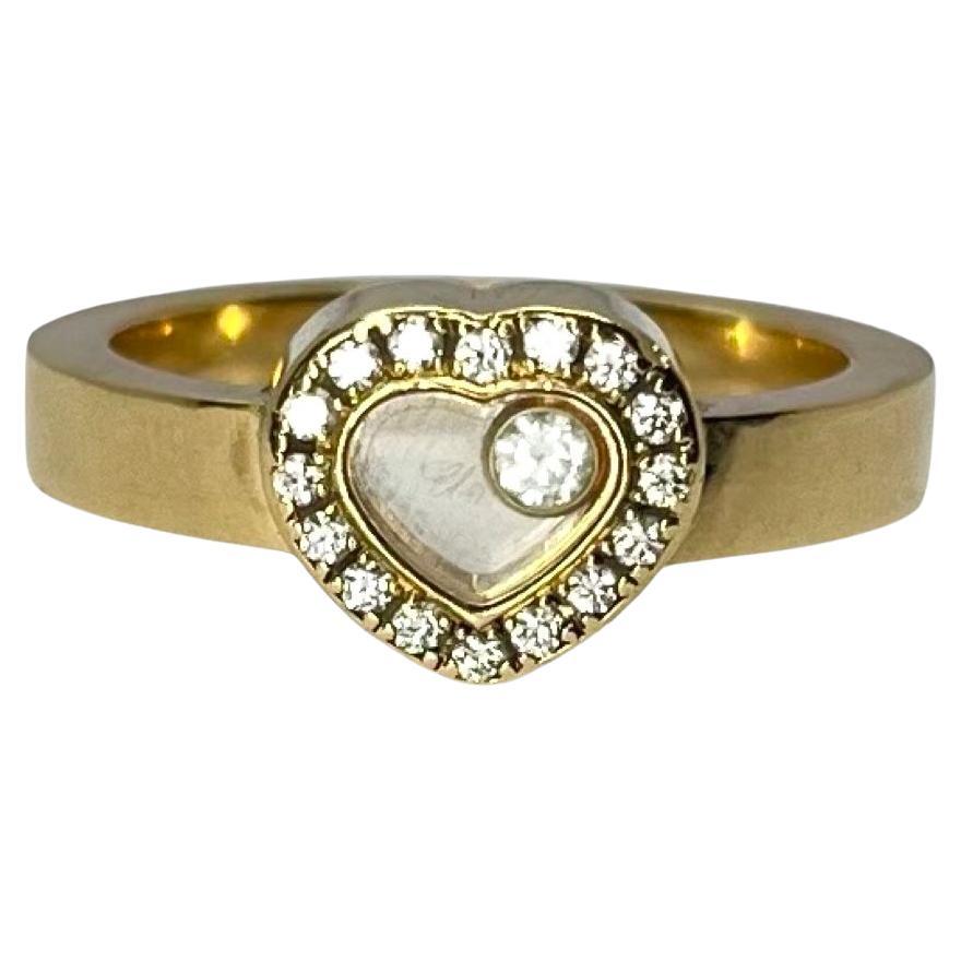 Anello Chopard Happy Diamonds in oro giallo con diamanti da 0,17 carati in vendita