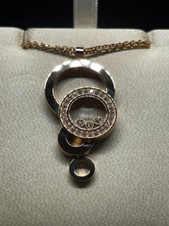 Chopard Happy Diamonds Rose 18 Karat Rose Gold Diamond Necklace