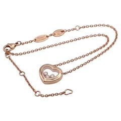 Chopard Happy Diamonds Rose Gold Floating Diamond Heart Pendant Necklace