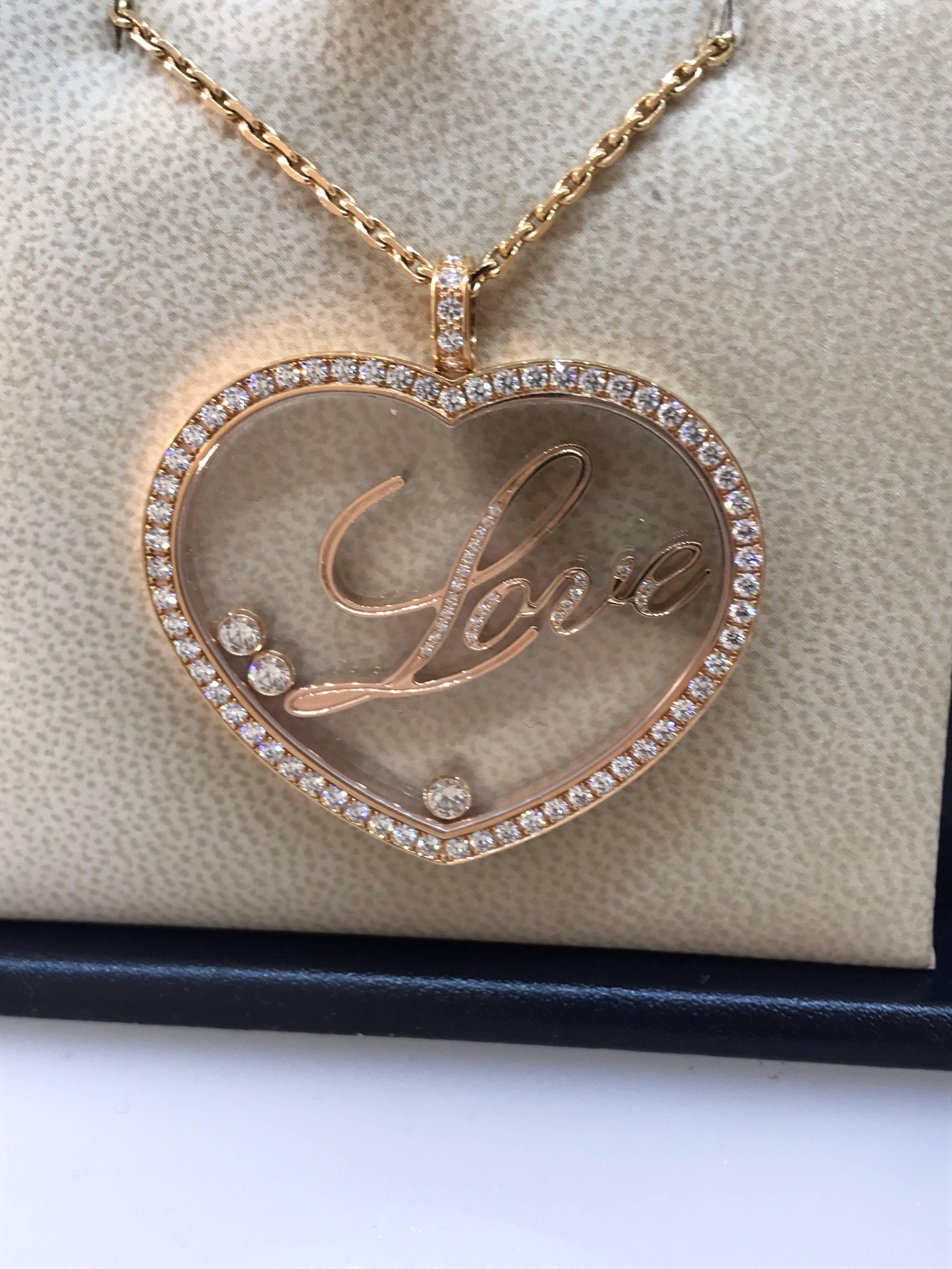 Chopard Happy Diamonds Large Heart Pendant / Necklace with 