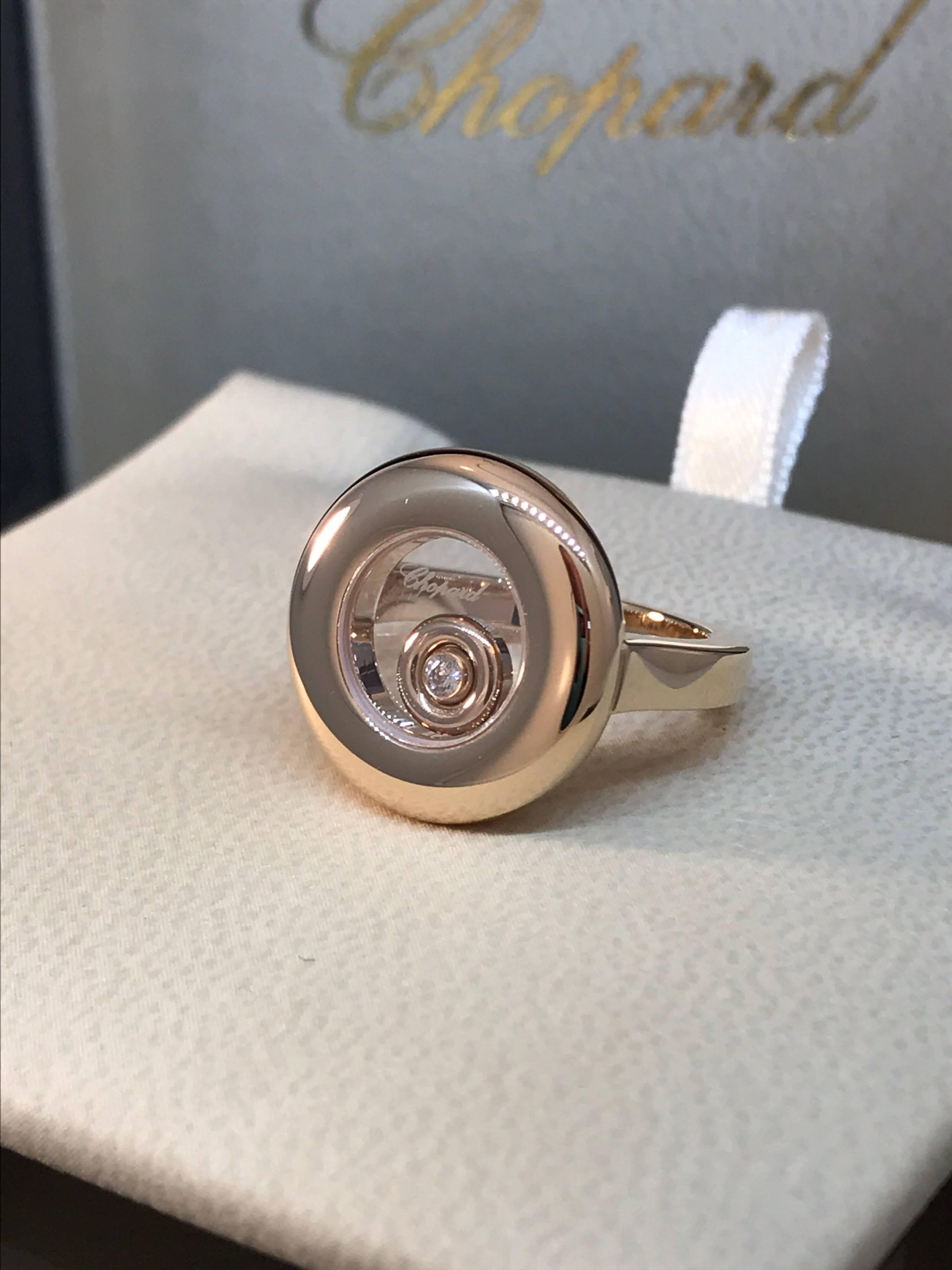 Chopard Happy Diamonds Rose Gold Ring 82/7211 Brand New In New Condition In New York, NY