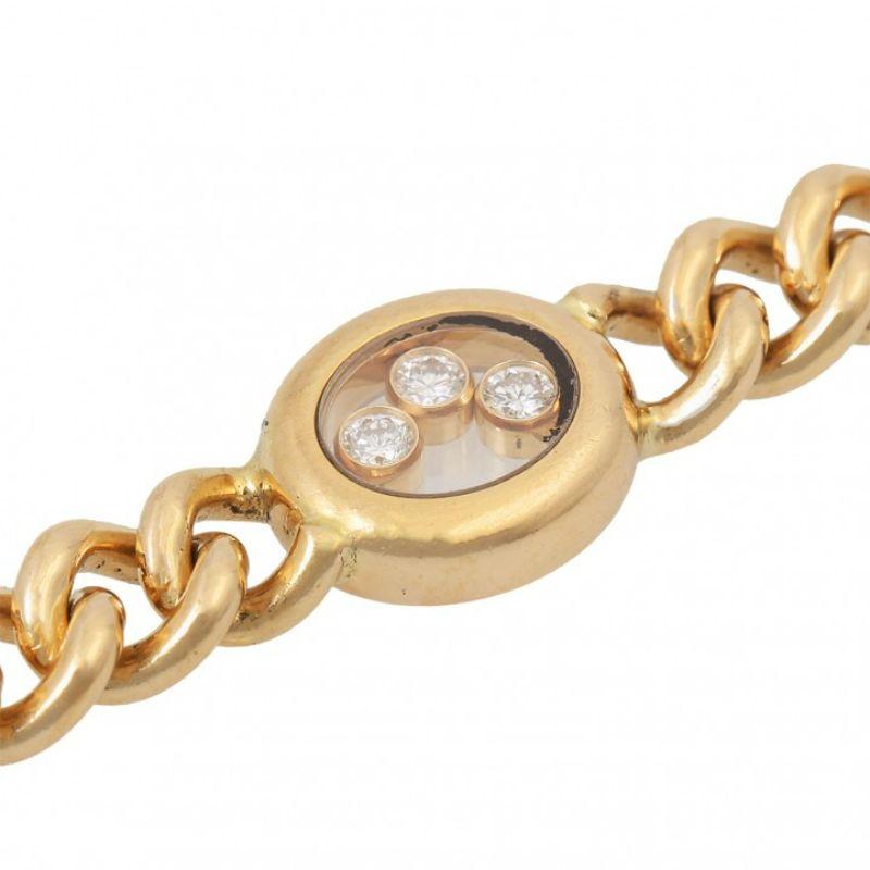 Brilliant Cut Chopard 'Happy Diamonds' Round Curb Bracelet, Especially with 9 Brilliant-Cut For Sale