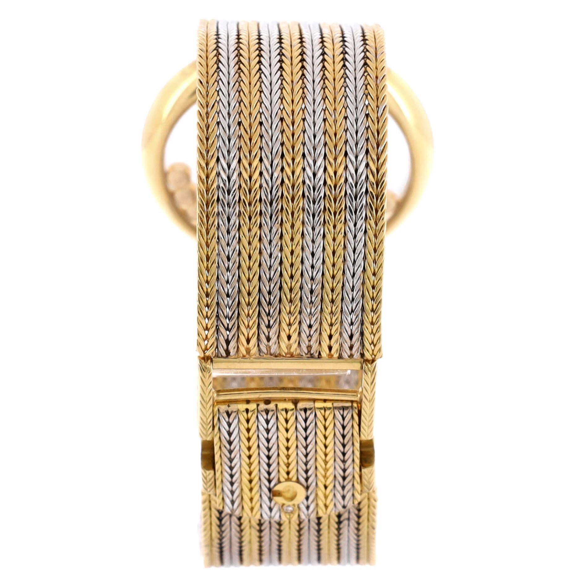 Chopard Happy Diamonds Round Quartz Watch Yellow Gold and White Gold In Good Condition In New York, NY