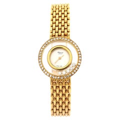 Chopard Happy Diamonds Round Quartz Watch Yellow Gold with Diamond Bezel