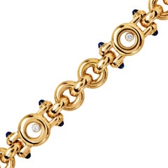 Chopard Happy Diamonds Bracelet en or jaune 18K avec saphir