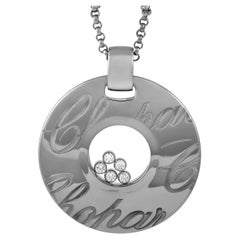 Chopard Happy Diamonds Signature Disc Necklace 18k White Gold with Round Diamond