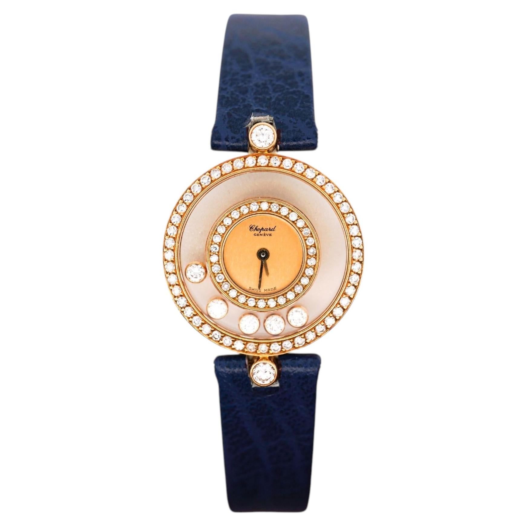 Chopard Happy Diamonds Sport Ref 4097 Orologio da donna con lunetta di diamanti in oro giallo 18 carati
