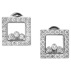 CHOPARD Happy Diamonds square earrings