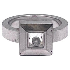 Chopard Happy Diamonds Square Floating Diamond Ring in White Gold