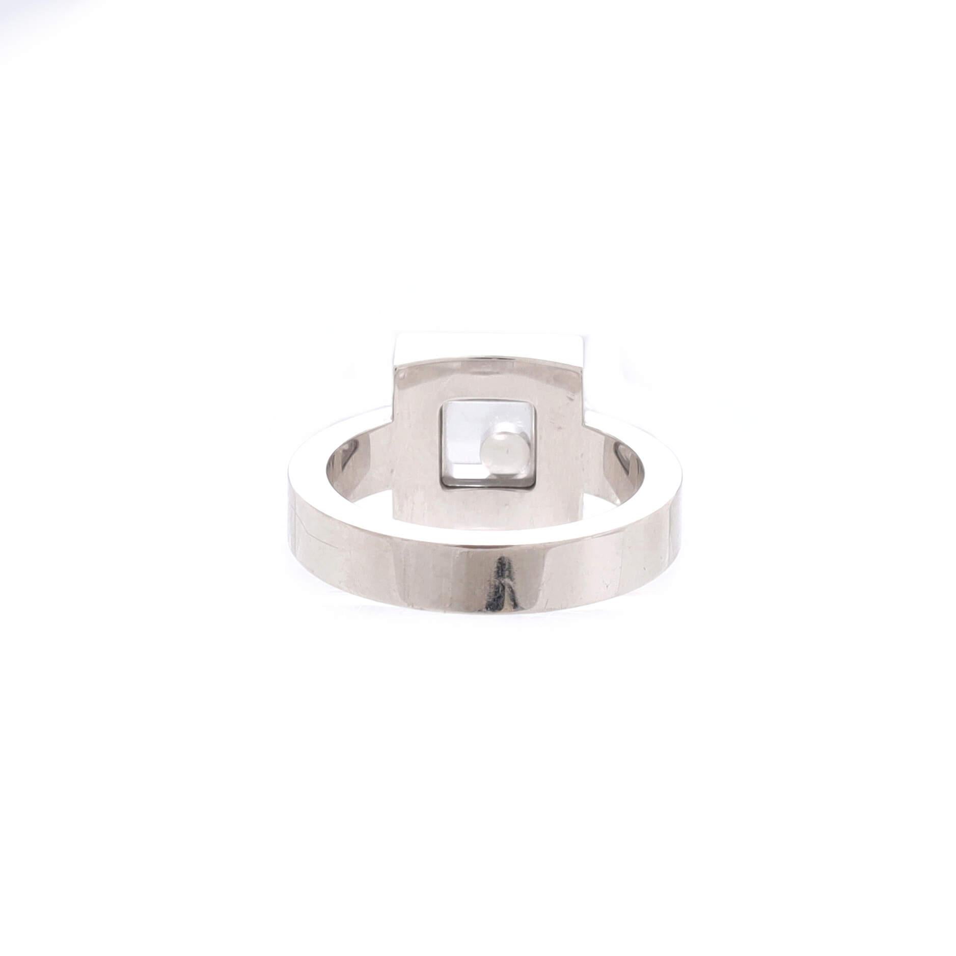 Quadratischer Diamantenring von Chopard aus 18 Karat Weißgold mit Diamanten im Zustand „Gut“ in New York, NY