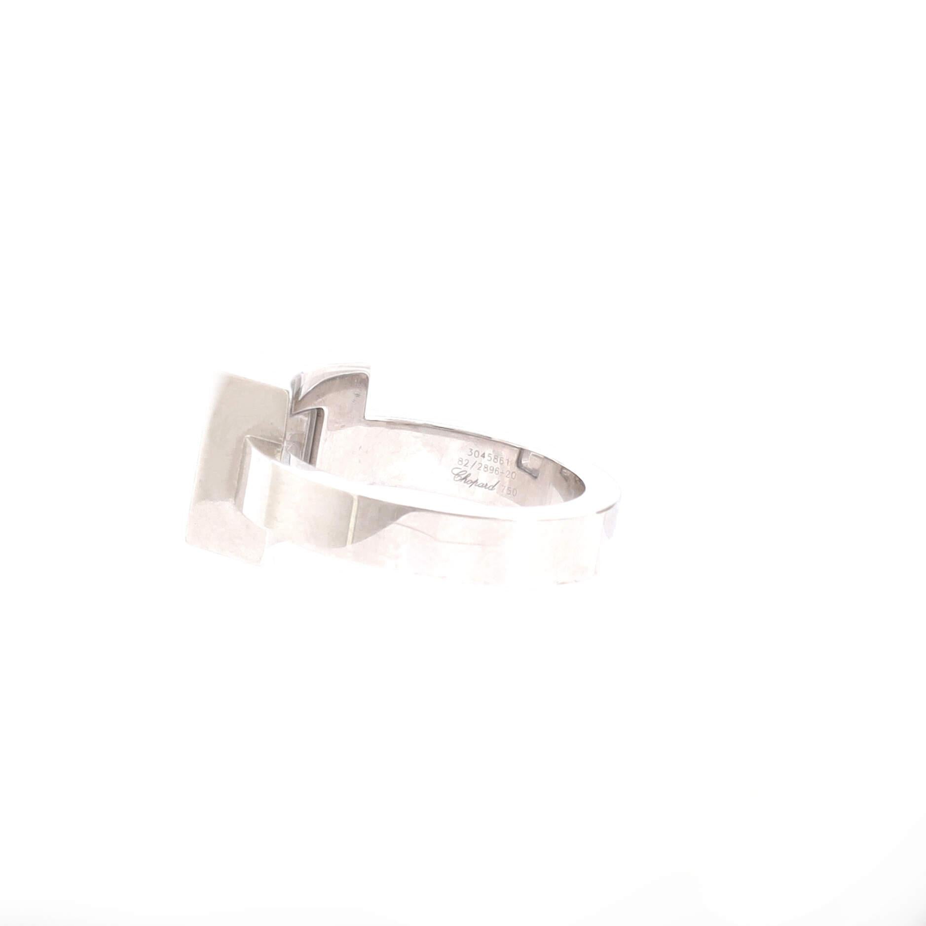 Quadratischer Diamantenring von Chopard aus 18 Karat Weißgold mit Diamanten für Damen oder Herren