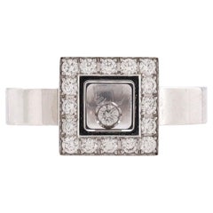 Chopard Happy Diamonds Square Ring 18k White Gold and Diamonds