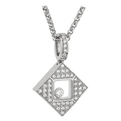 Chopard Collier carré Happy Diamonds en or blanc avec diamants