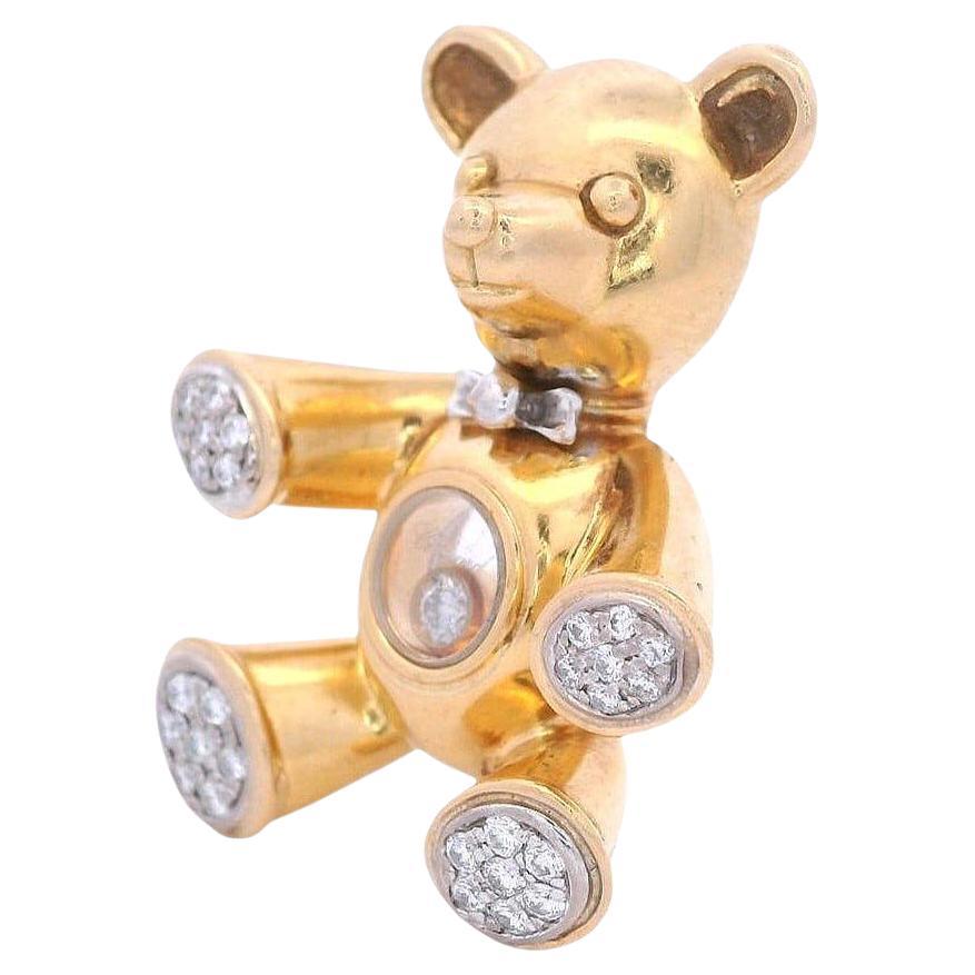 CHOPARD Happy Diamonds Teddy Bear Pendant in 18kt Gold For Sale