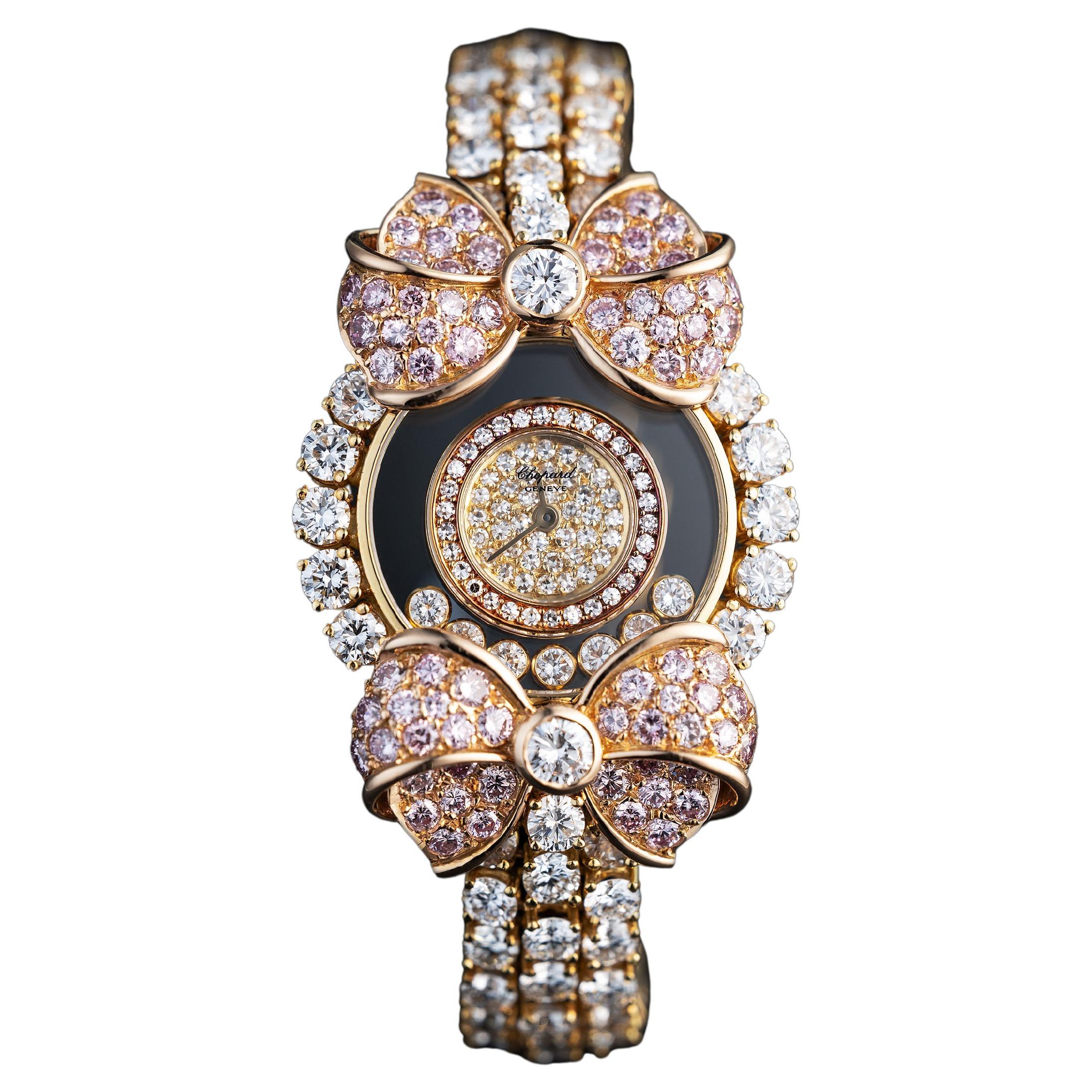 Chopard Happy Diamonds, White and Pink Diamond Bow Watch