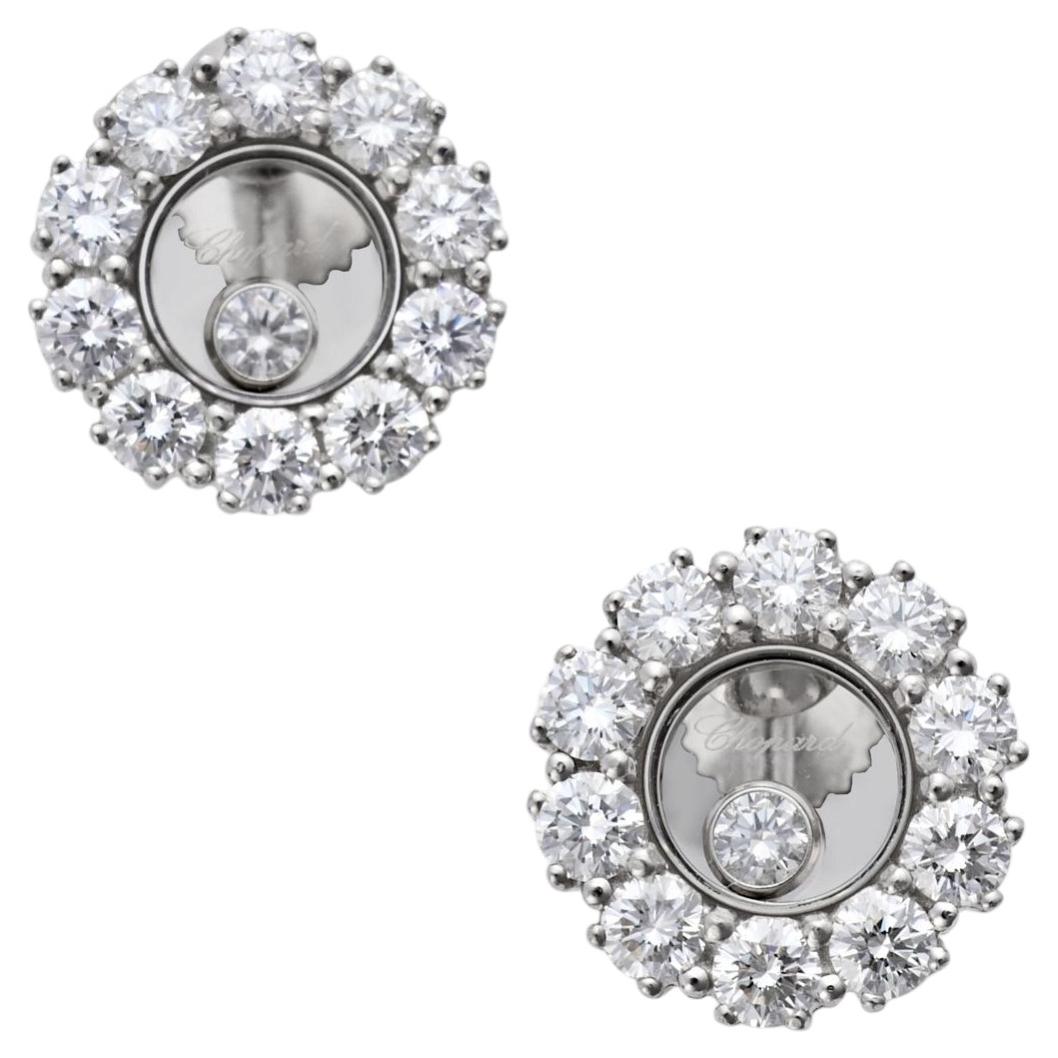 Orecchini a clip CHOPARD Happy Diamonds in oro bianco 18 carati con 1,20 ct