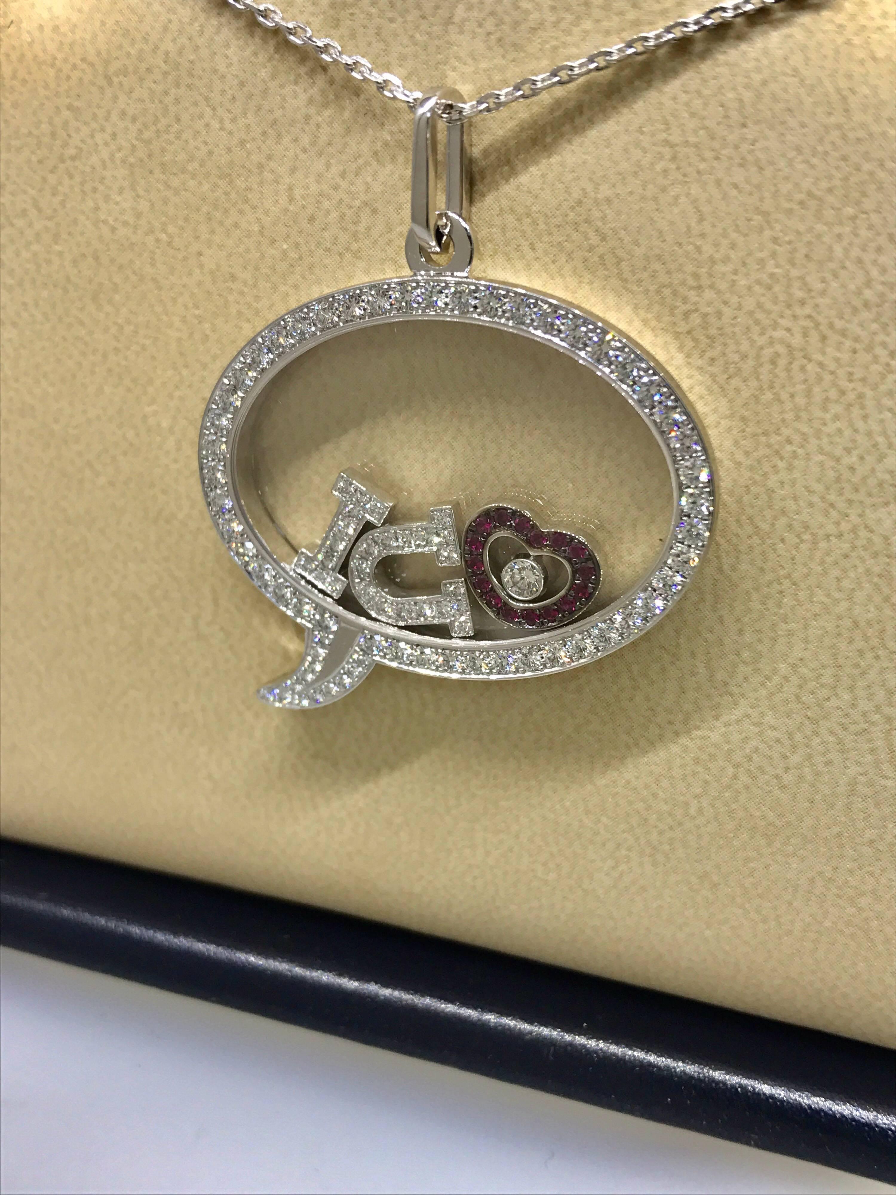 Women's Chopard Happy Diamonds White Gold Diamond and Rubies 