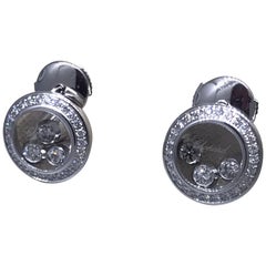 Chopard Happy Diamonds White Gold Diamond Earrings 83/9562 Brand New