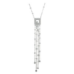 Chopard Happy Diamonds White Gold Diamond Square Pendant Chain Necklace
