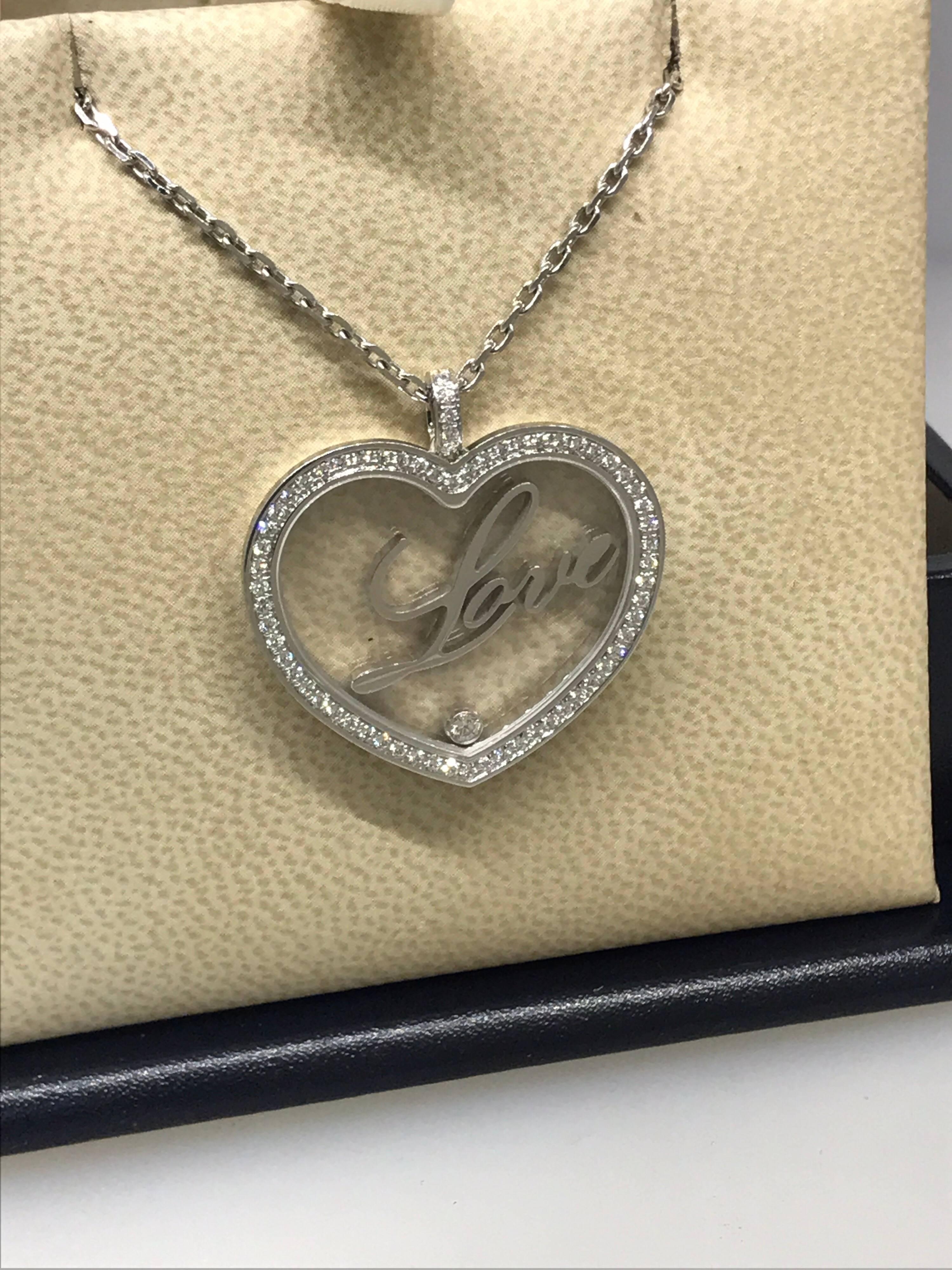 Chopard Happy Diamonds White Gold Heart Pendant / Necklace with 