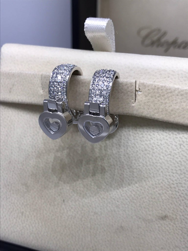 Chopard Happy Diamonds White Gold Hearts Diamond Earrings 84/6987-1001 ...