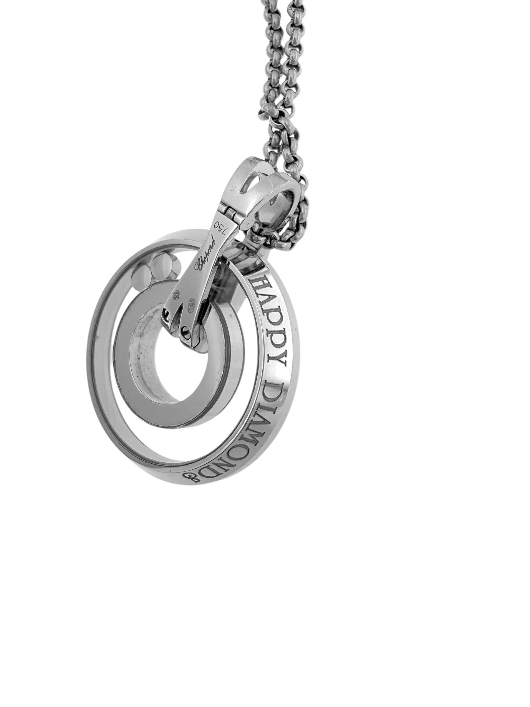 Ciondolo Chopard Happy Diamonds in oro bianco con catena in vendita 4