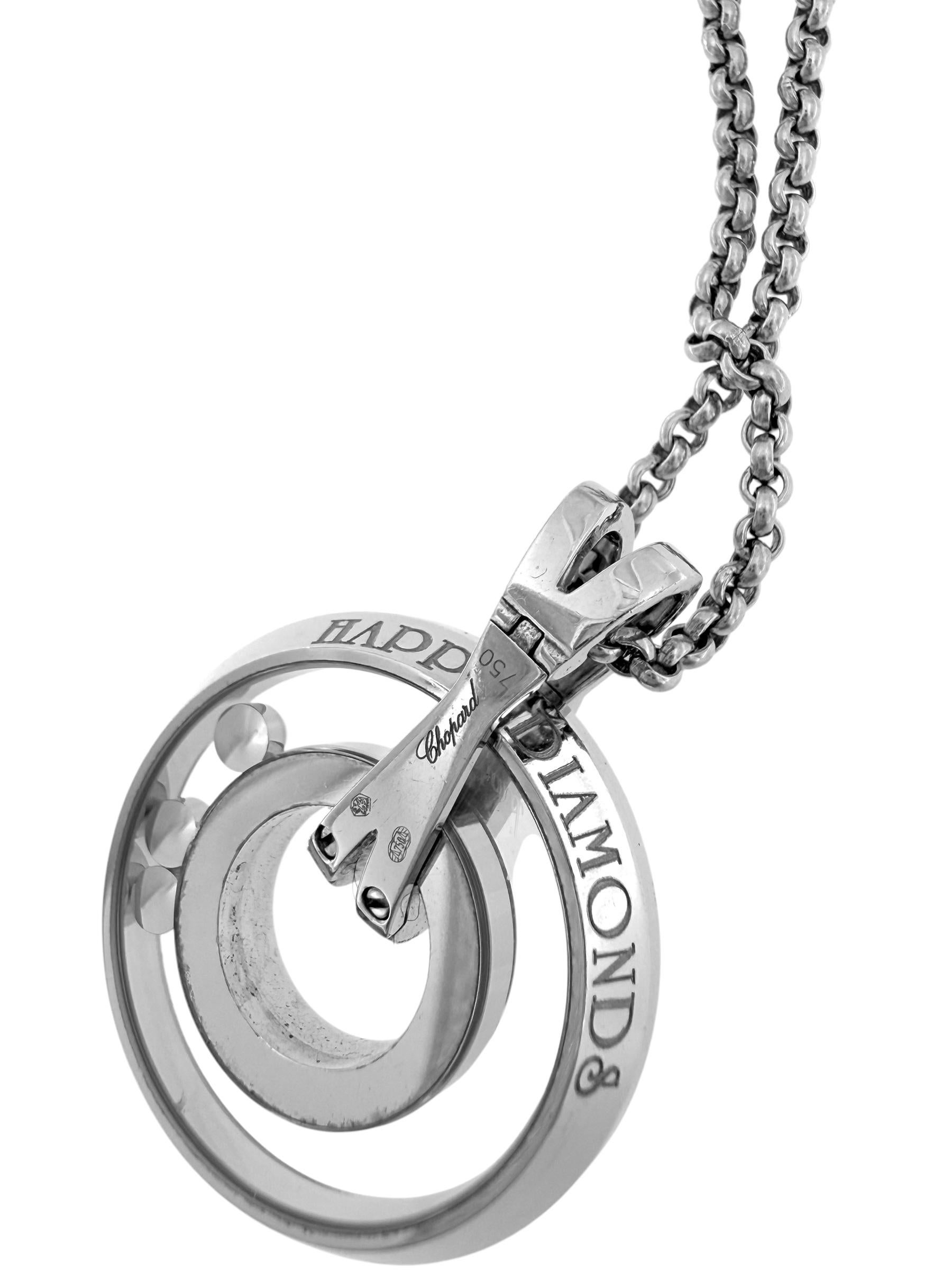 Ciondolo Chopard Happy Diamonds in oro bianco con catena in vendita 5