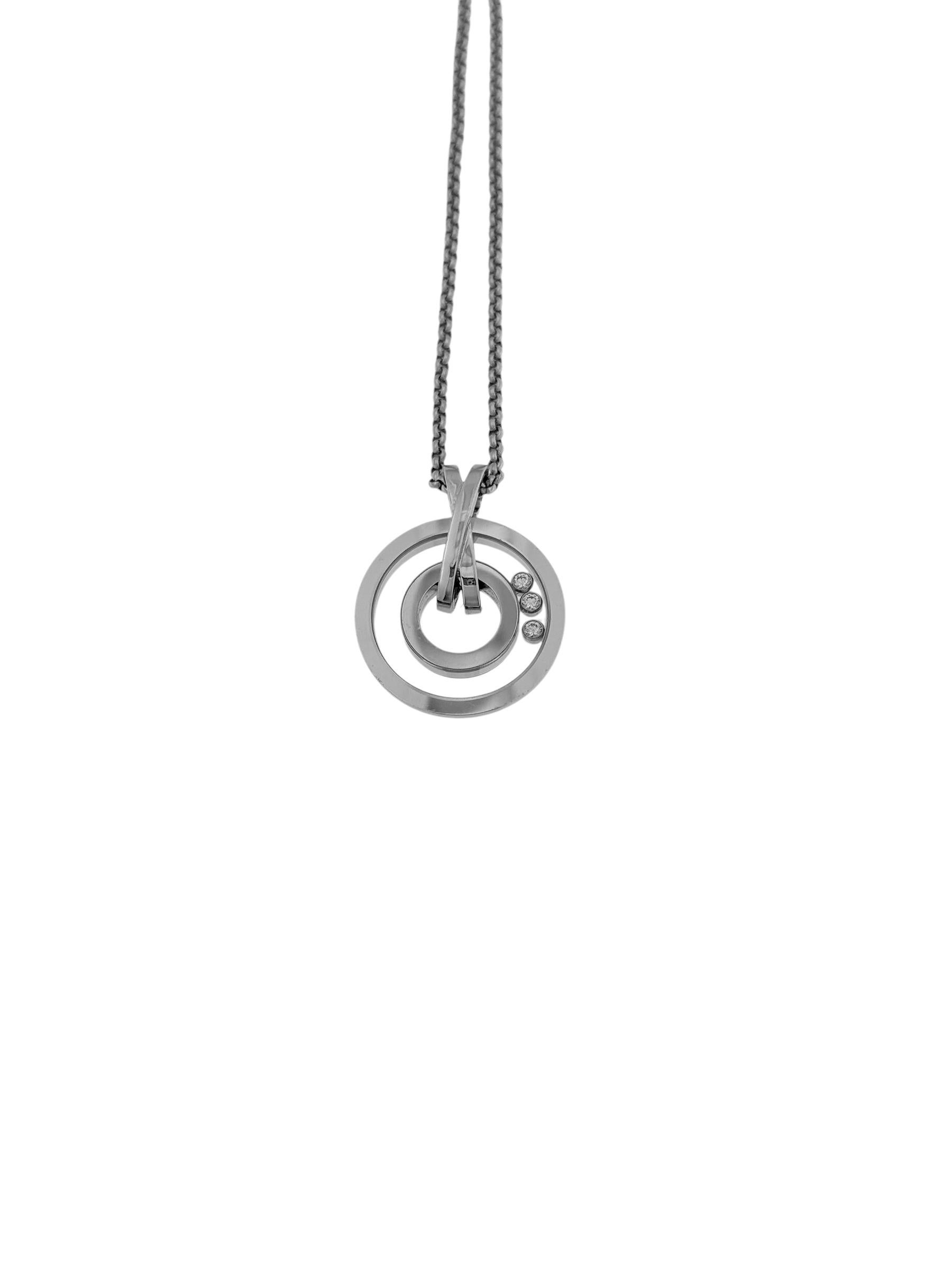 Ciondolo Chopard Happy Diamonds in oro bianco con catena In condizioni buone in vendita a Esch sur Alzette, Esch-sur-Alzette