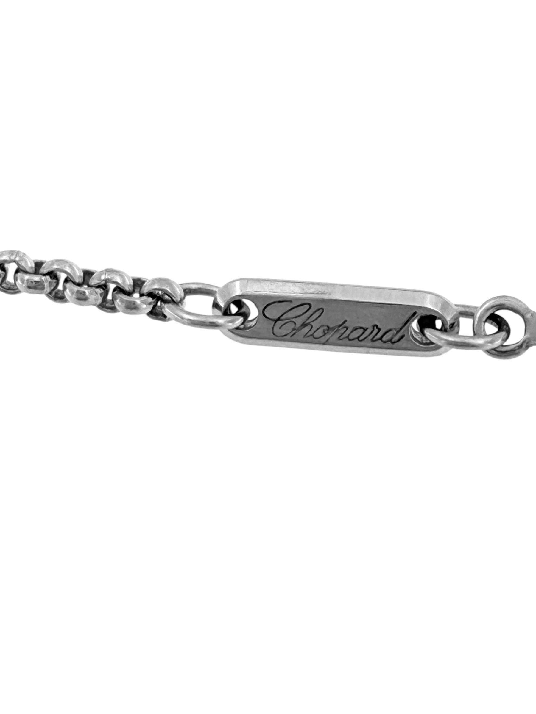 Ciondolo Chopard Happy Diamonds in oro bianco con catena in vendita 2
