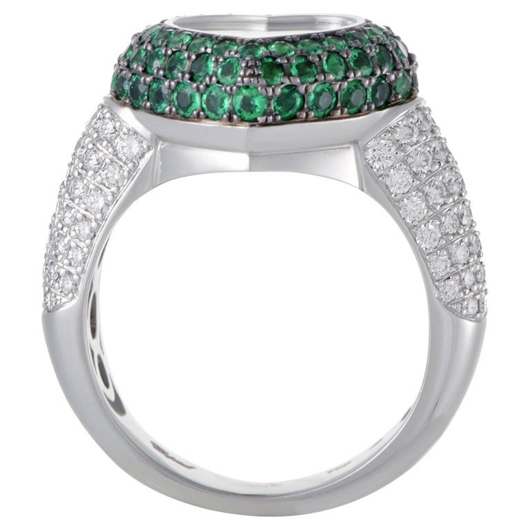 Chopard Happy Diamonds Women's 18 Karat Gold Diamond and Emerald Pave ...