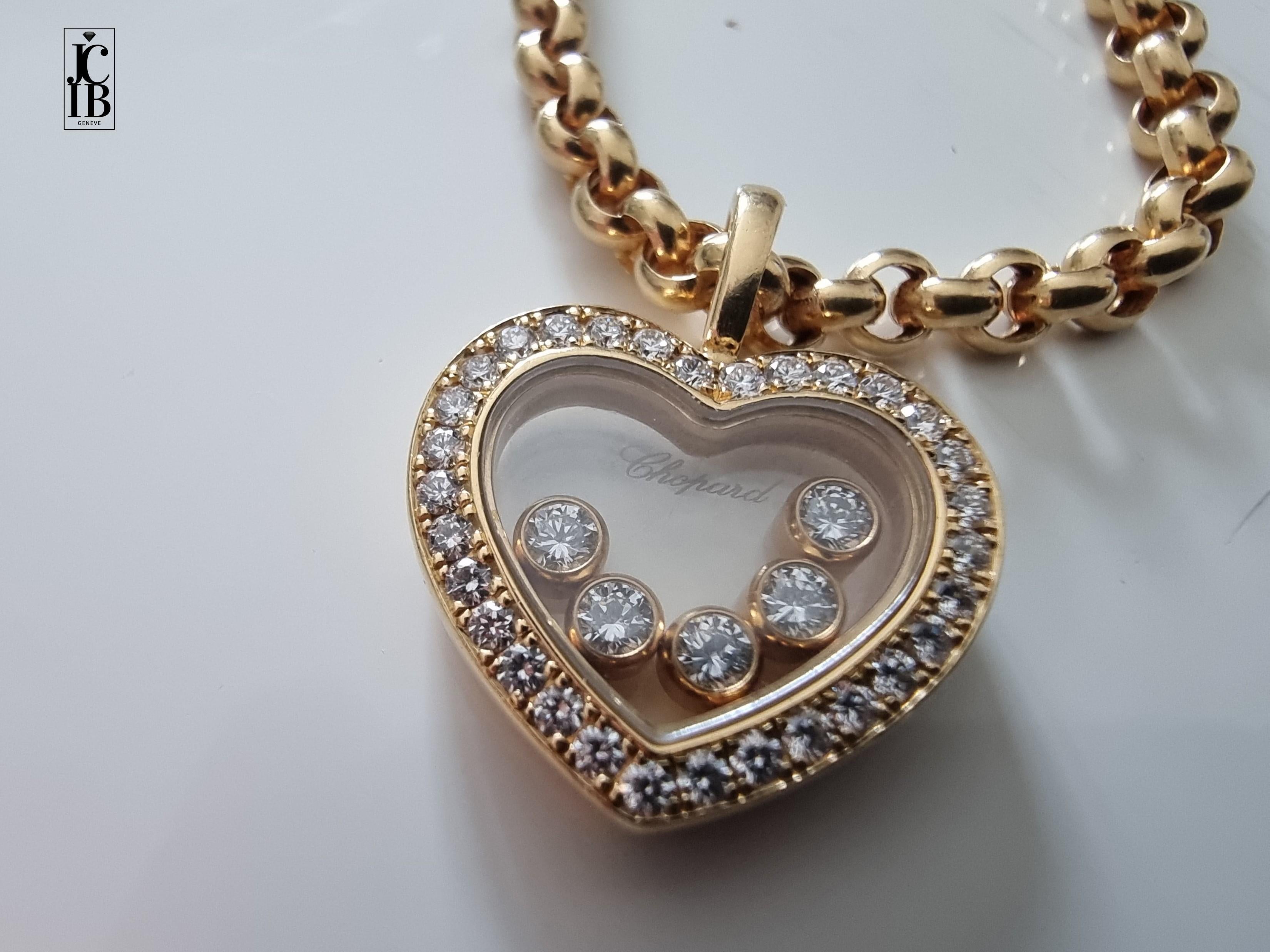 Chopard HAPPY DIAMONDS pendentif en or jaune et diamants années 1980 Bon état - En vente à PRÉVESSIN-MOËNS, FR