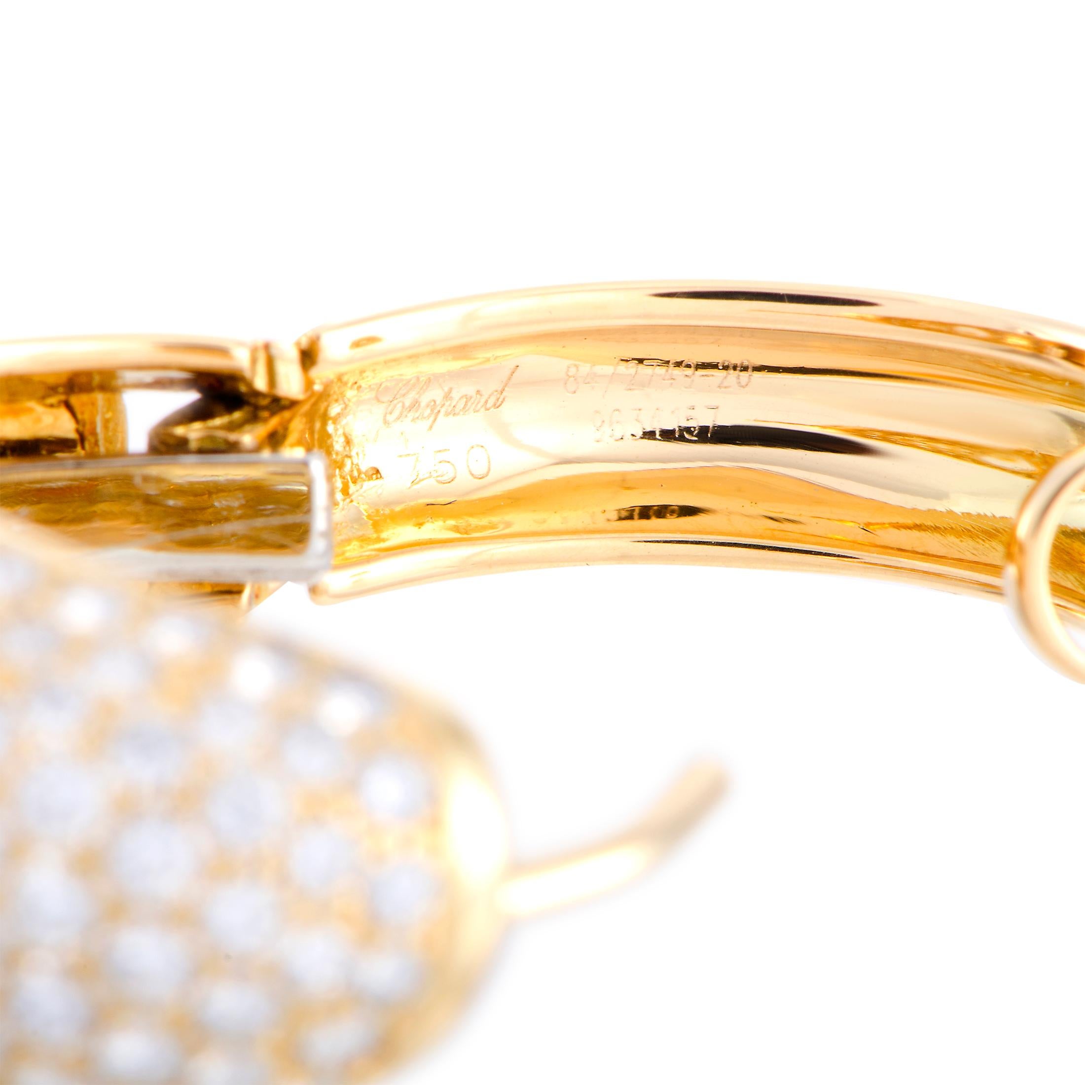 Happy Diamonds: Schwebende Diamant-Herz-Ohrringe aus Gelbgold (Rundschliff) im Angebot