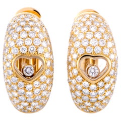 Chopard Happy Diamonds Yellow Gold Floating Diamond Heart Earrings