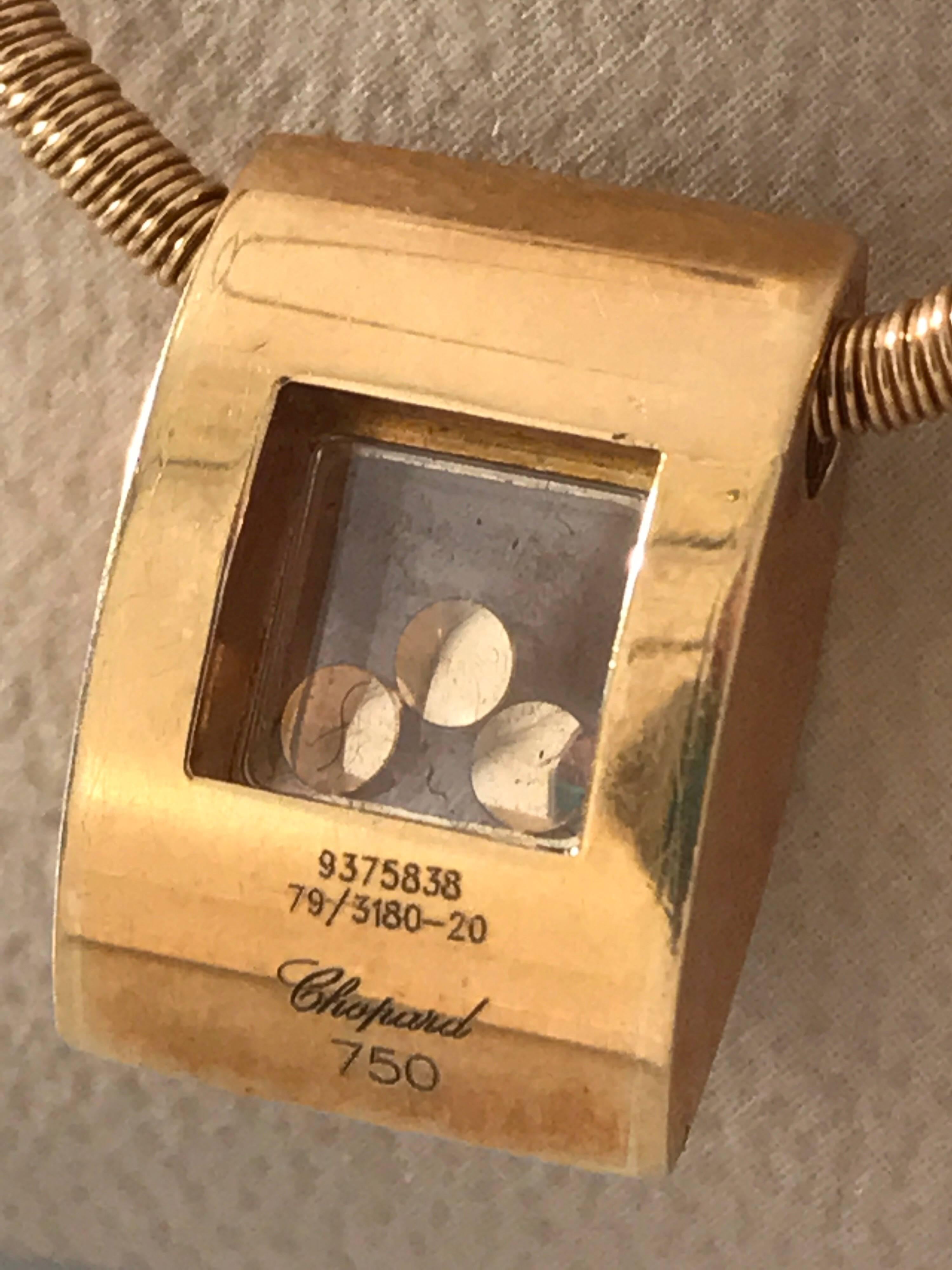 Chopard Happy Diamonds Yellow Gold Full Diamond Pendant / Necklace 79/3180 New For Sale 2