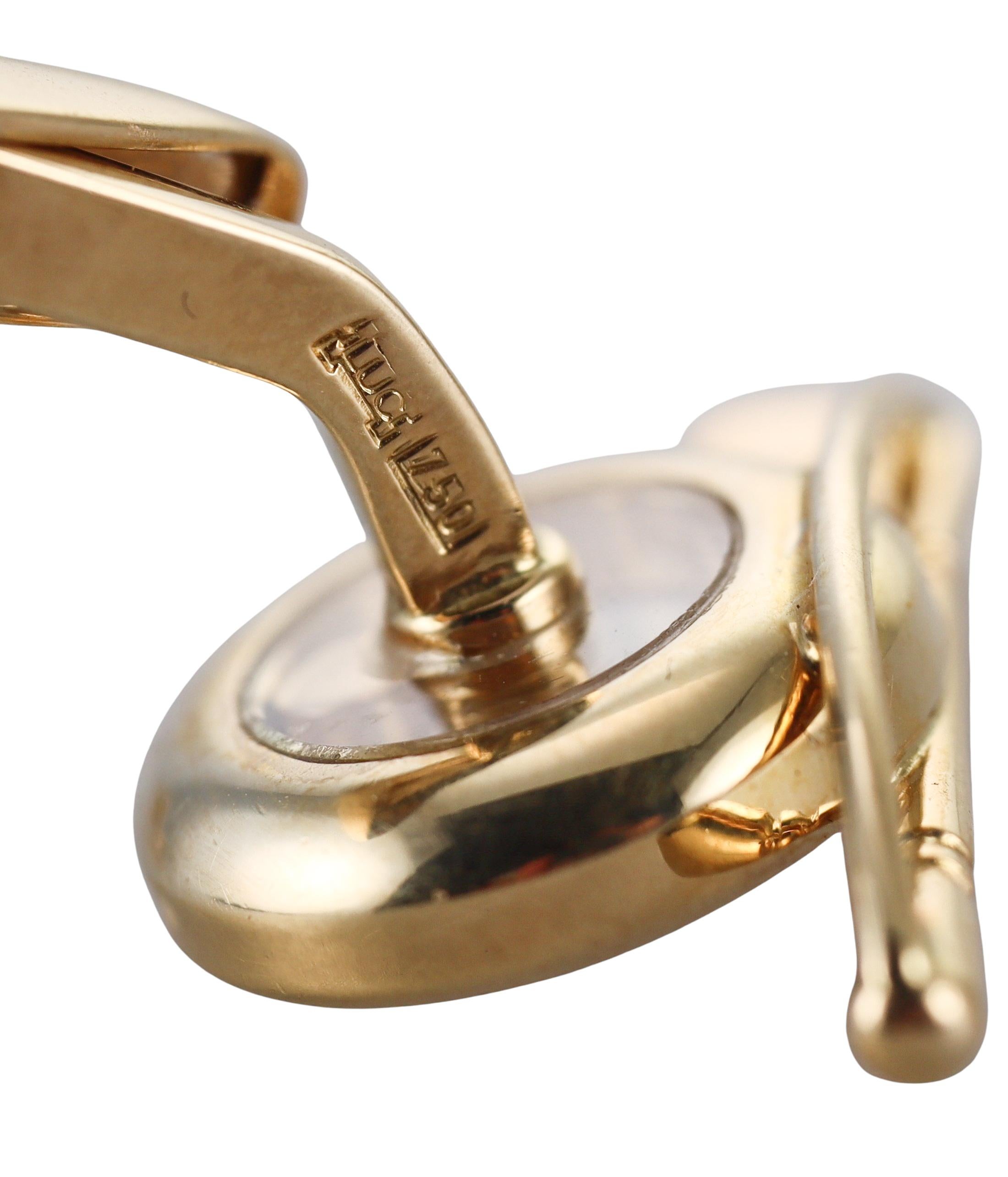 Men's Chopard Happy Diamonds Yellow Gold Golf Club Cufflinks For Sale