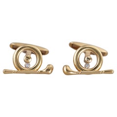 Chopard Happy Diamonds Yellow Gold Golf Club Cufflinks