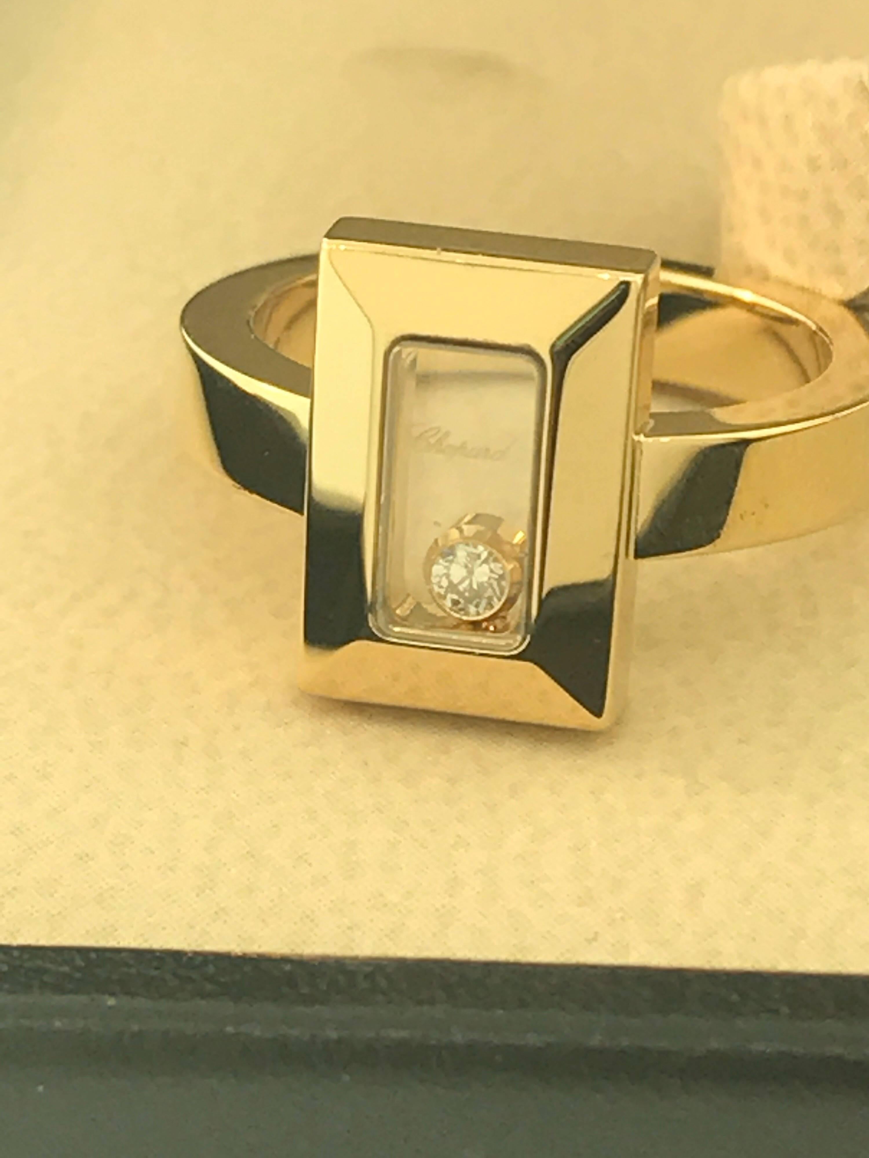 Women's Chopard Happy Diamonds Yellow Gold Rectangular Shape Ring 82/6729