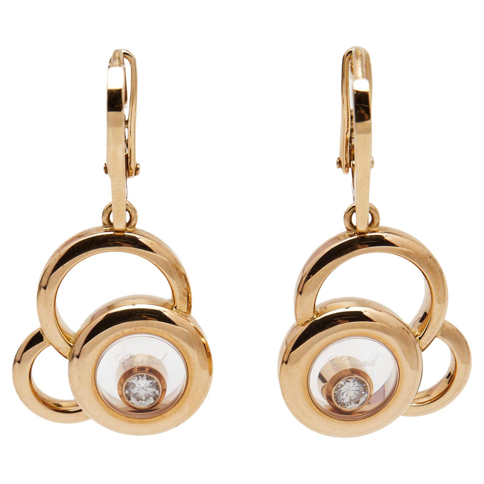 Chopard Happy Dreams Diamonds 18k Rose Gold Earrings For Sale