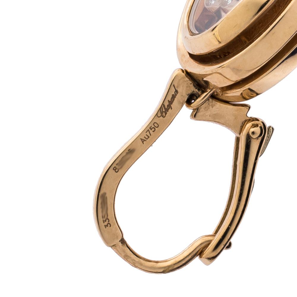 Chopard Happy Emotions Diamond 18K Rose Gold Earrings In Good Condition In Dubai, Al Qouz 2