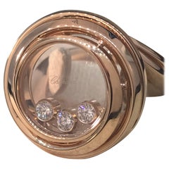 Chopard Happy Emotions Rose Gold Floating Diamonds Ring 82/9217, New