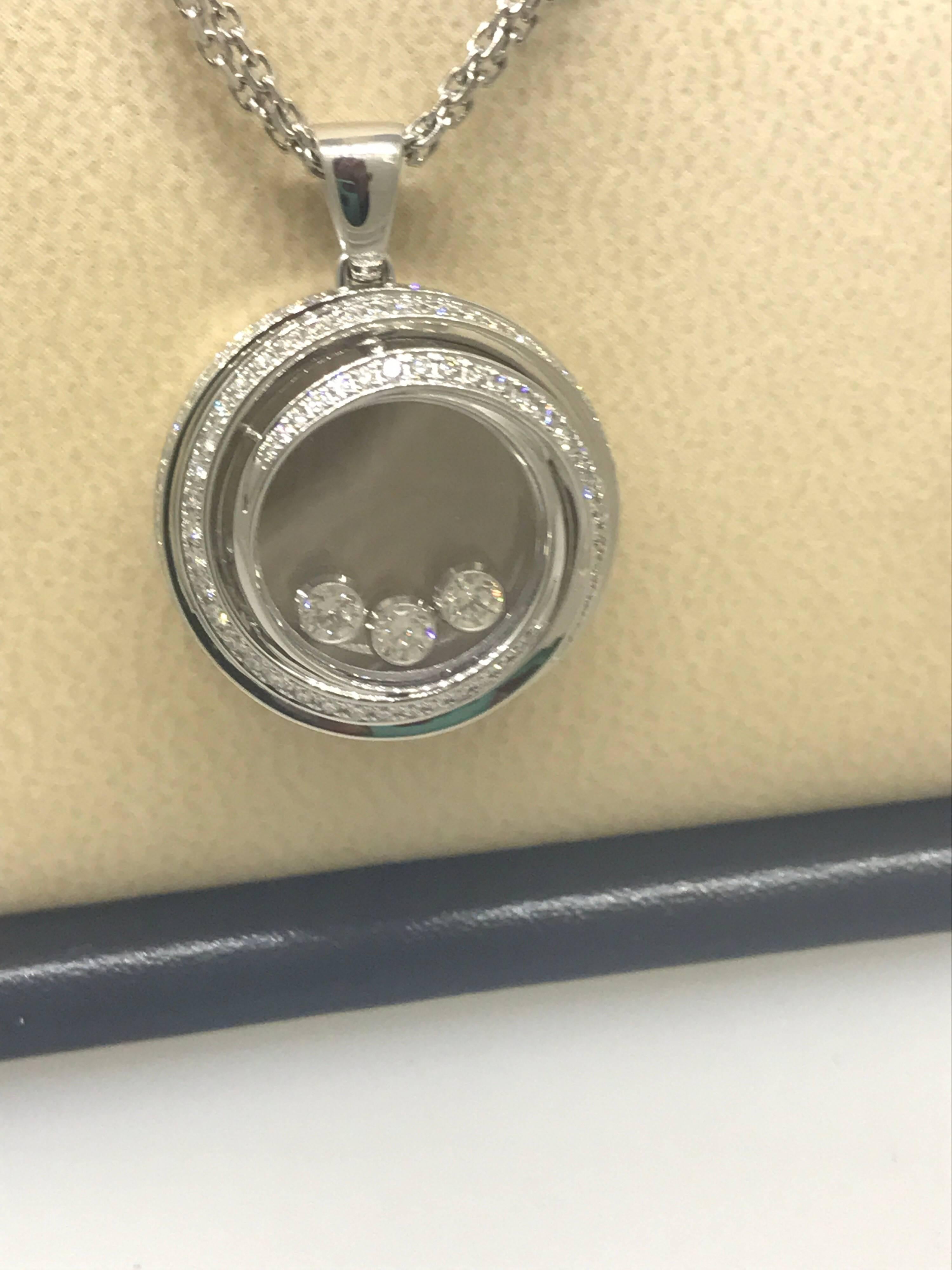 Women's Chopard Happy Emotions White Gold and Diamond Pendant 79/9217, New