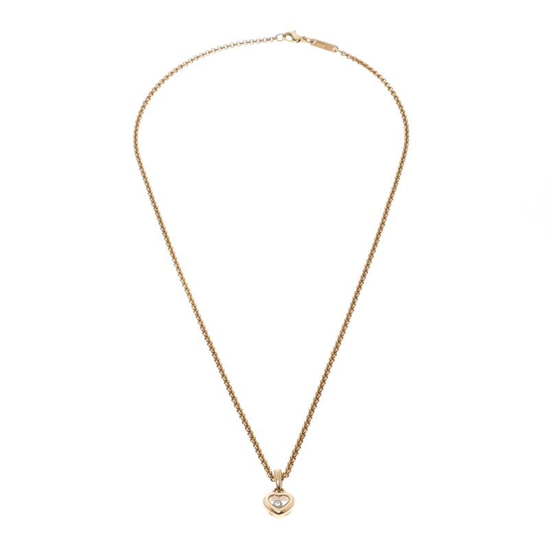 Chopard Happy Heart Diamond & 18k Yellow Gold Pendant Necklace 9
