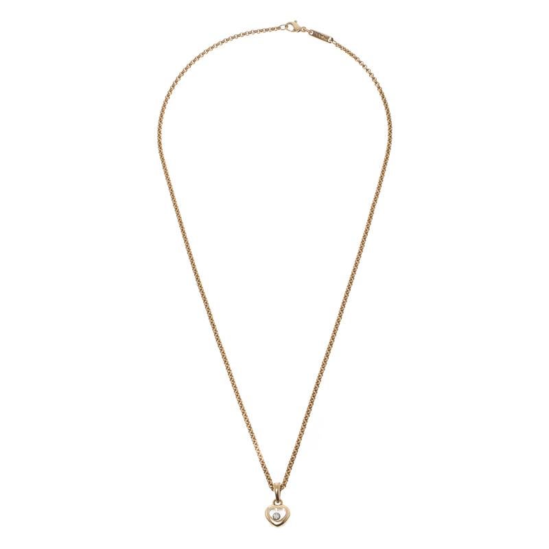 Chopard Happy Heart Diamond & 18k Yellow Gold Pendant Necklace 1