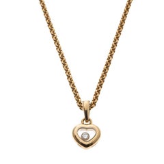 Chopard Happy Heart Diamond & 18k Yellow Gold Pendant Necklace