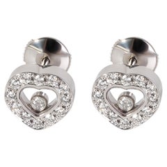 Chopard Happy Heart Diamond Earring in 18k White Gold 0.58 CTW