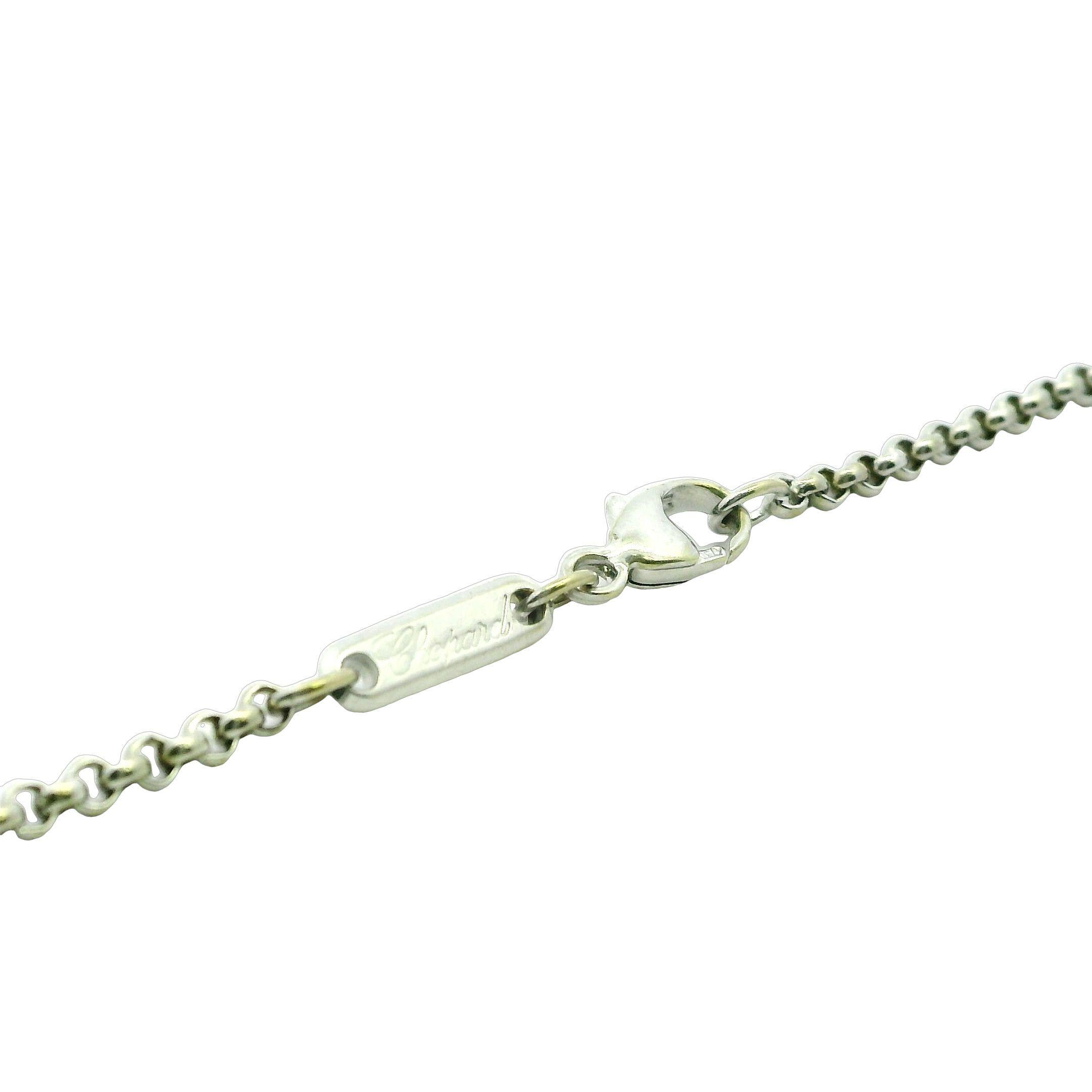 Brilliant Cut Chopard Happy Heart Diamond White Gold Pendant Necklace  For Sale