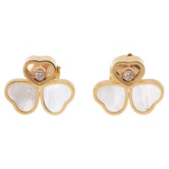 Chopard, boucles d'oreilles Happy Heart Wings en or rose 18 carats avec diamants et nacre