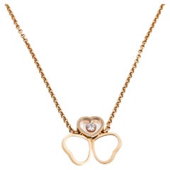 Chopard Happy Heart Wings Diamond Mother of Pearl 18k Rose Gold Pendant Necklace