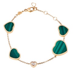 Chopard Happy Hearts 18K Rose Gold Malachite & Diamond Bracelet