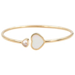 Chopard Happy Hearts Bangle 857482-5303, 18 Karat Rose Gold with Mother of Pearl